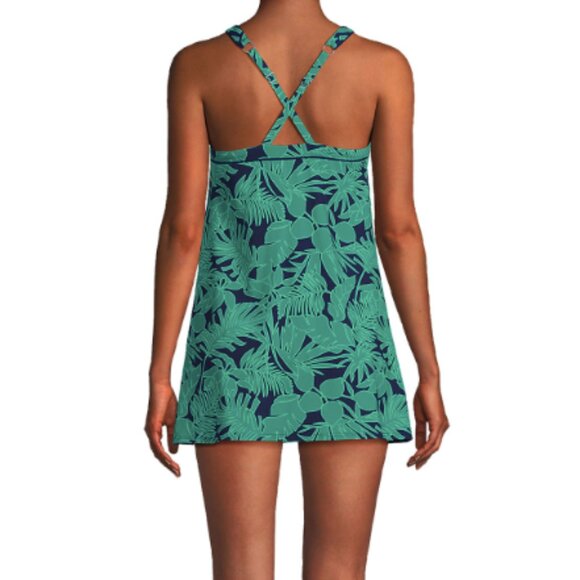 Lands' End Women's Chlorine Resistant High Neck Swim Dress Size 18W - Picture 2 of 6